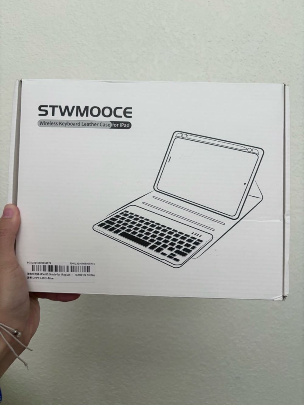 STWMOOCE Wireless Leather Keyboard Folio Case for Apple iPad